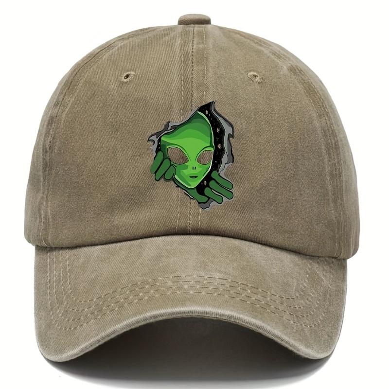 Alien Patterned Baseball Cap Adjustable for Men and Women, Ideal Choice for Outdoor Fashion, Playful Patterned Hat