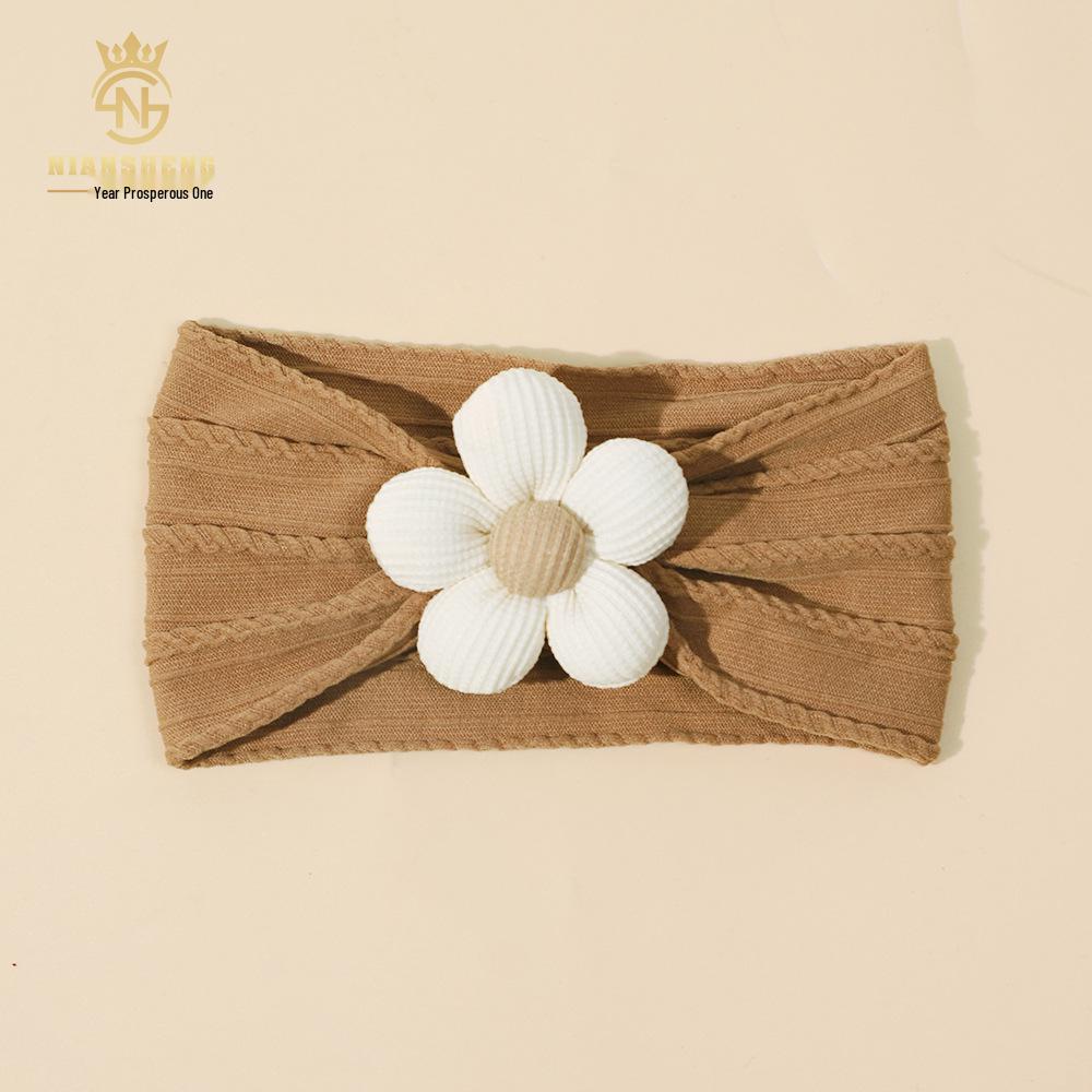 Baby Soft Nylon Headband with Five-Petal Flower - European & American Style