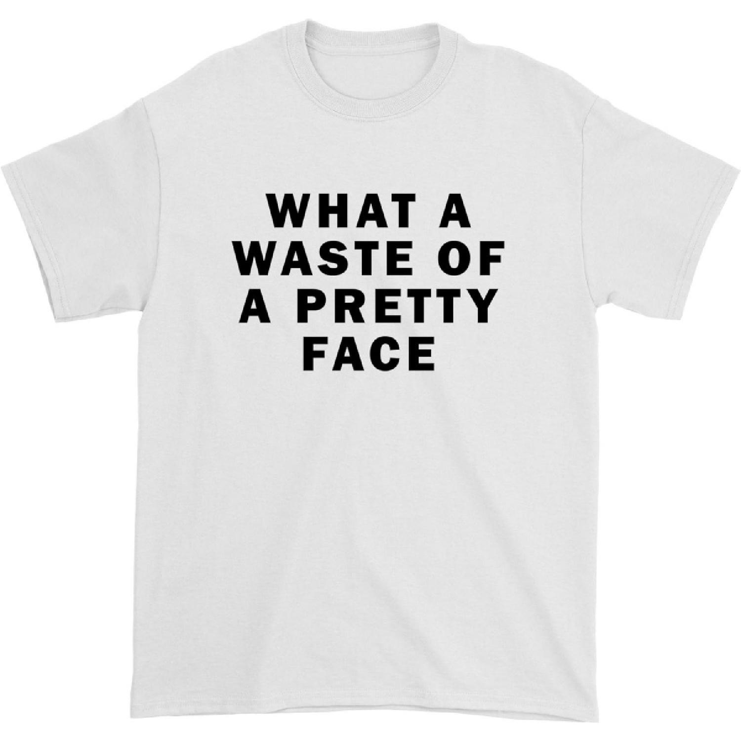 FerociTees What A Waste of A Pretty Face Mens T-Shirt, White, X-Large XXXXXL белый