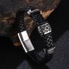 Titanium Steel Men's Multicolor Leather Bracelet
