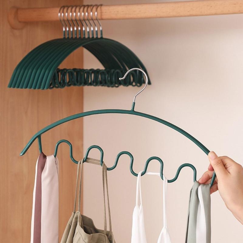 10pcs Wave Clothes Hangers Multifunctional Drying Rack Closet Storage Organization for Closet Space Saving