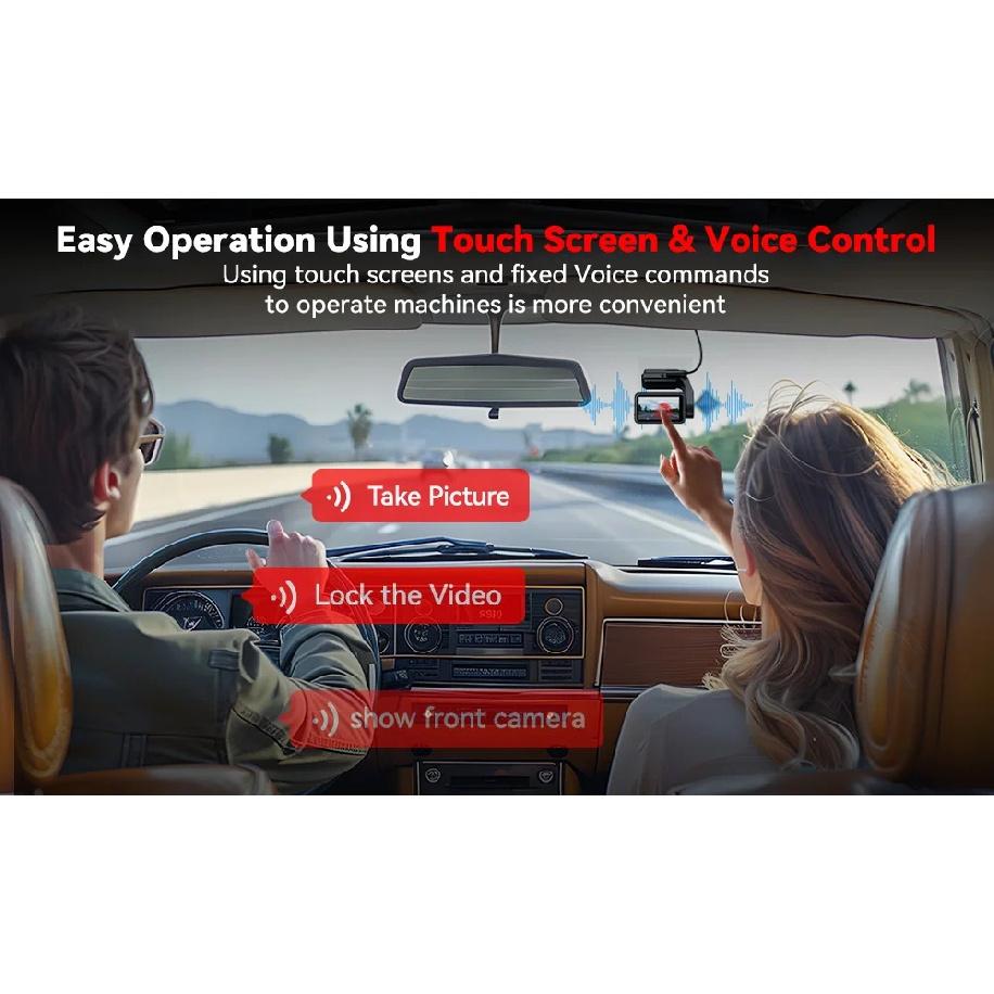 REDTIGER  A4 4k Dash Cam Front and Rear Drive Recorder GPS& 5G WiFi Touch Screen Night Vision 24H Parking Mode Voice Control