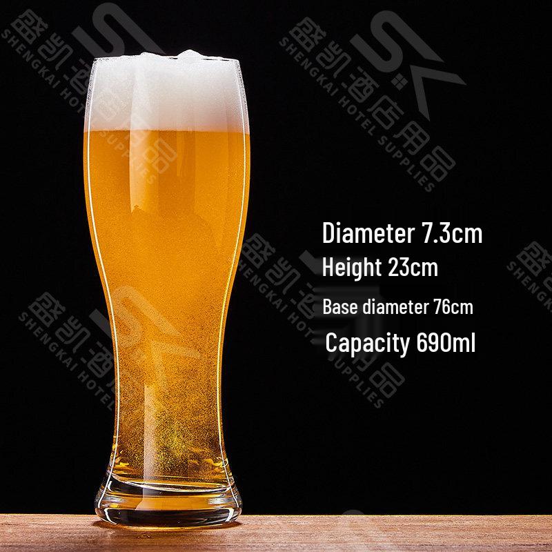 ZISIZ Большие ручной работы стеклянные пивные кружки - Набор из 6 штук