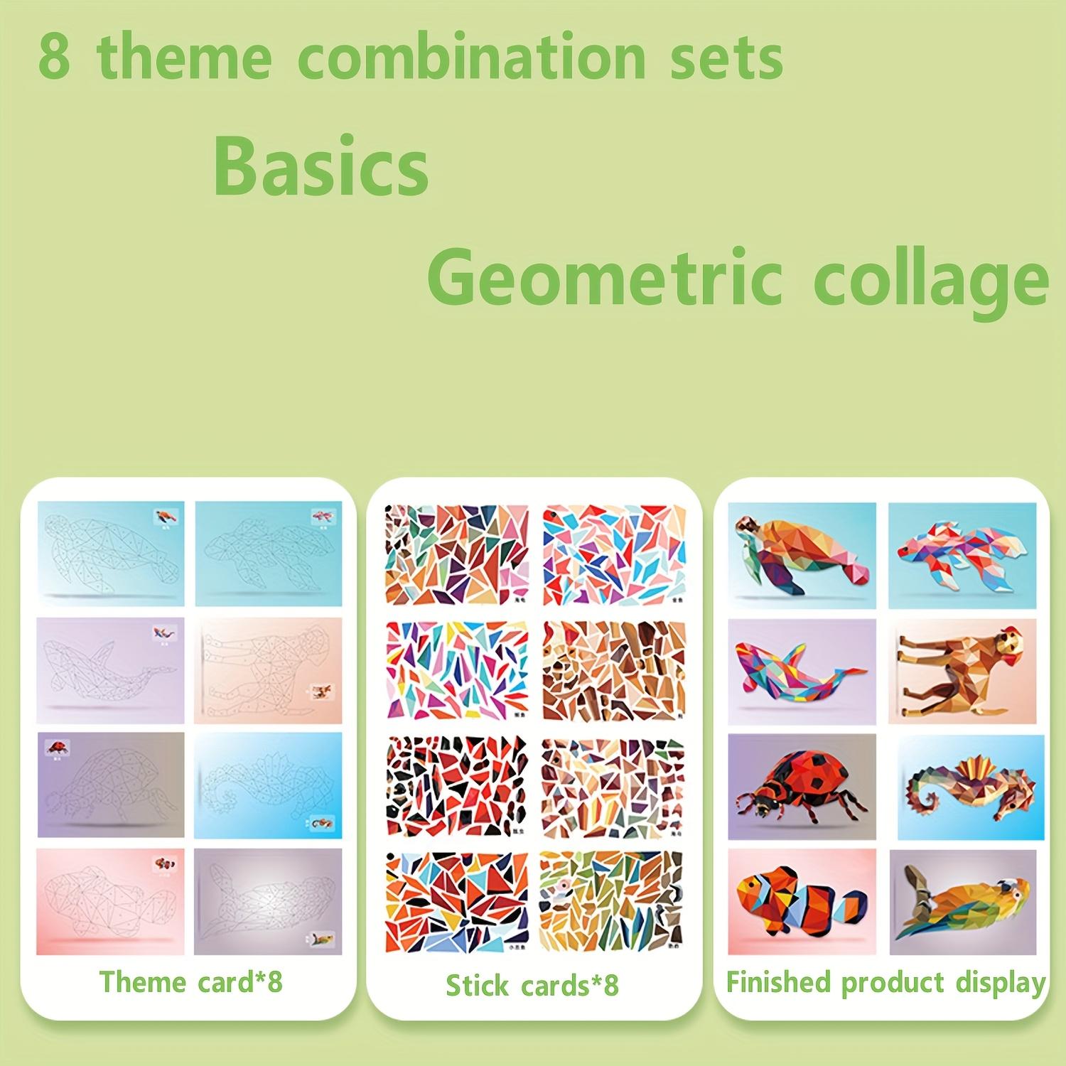 

3D Stereoscopic Geometry Collage DIY Handicraft Creative Intellectual Development Sticker Pasting Focus Training Early Education