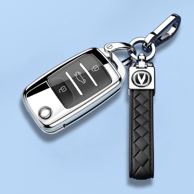 TPU Car Key Cover Changan Oushang A800 2017-2019 Manual 1.6L Elite Model Slim Foldable Design With Optional Leather Loop