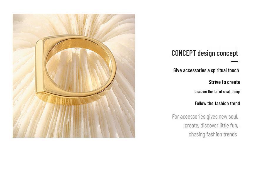 18K Gold-Plated Titanium Steel Geometric Stacking Rings