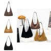 Large Capacity Stylish Vintage Suede Shoulder Bag For Women In Classic Black And Brown Tones Ideal For Everyday Use