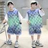 Boys' Basketball Suit Fake Two-piece Set, Summer Thin Ice Silk Quick Drying Sports Two-piece Set, Handsome