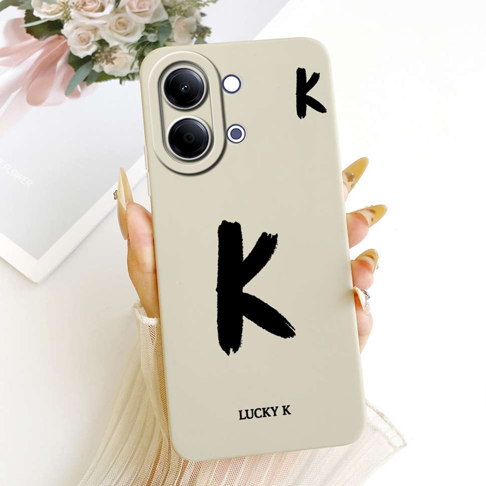 For vivo Y05 4G Case Fashion Simple Letters A-Z Silicone Back Cover For Vivo Y11D VIVO Y05 4G Bumper Phone Cases Shockproof