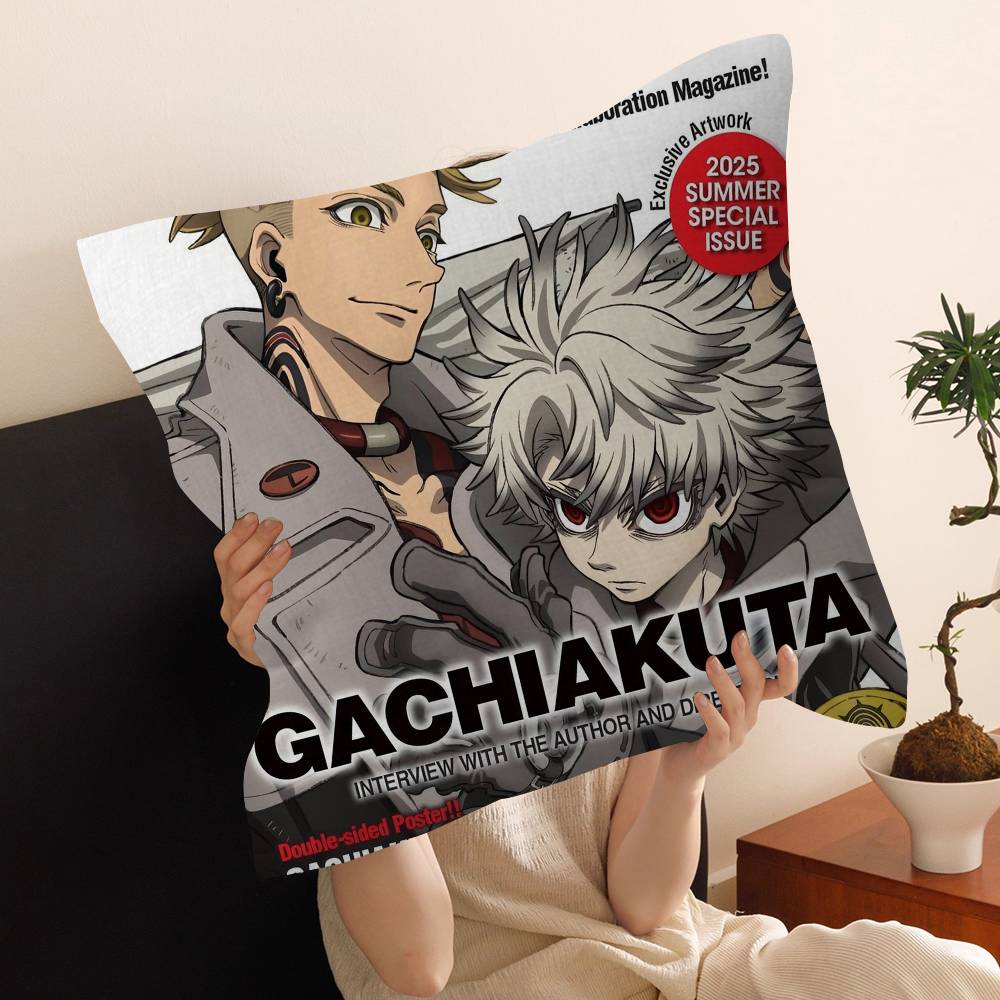 Japanese Supernatural Combat Anime GGachiakuta 4545cm Cushion Cover Pillow Cover Decor Pillowcase Home Pillowcase For Couch