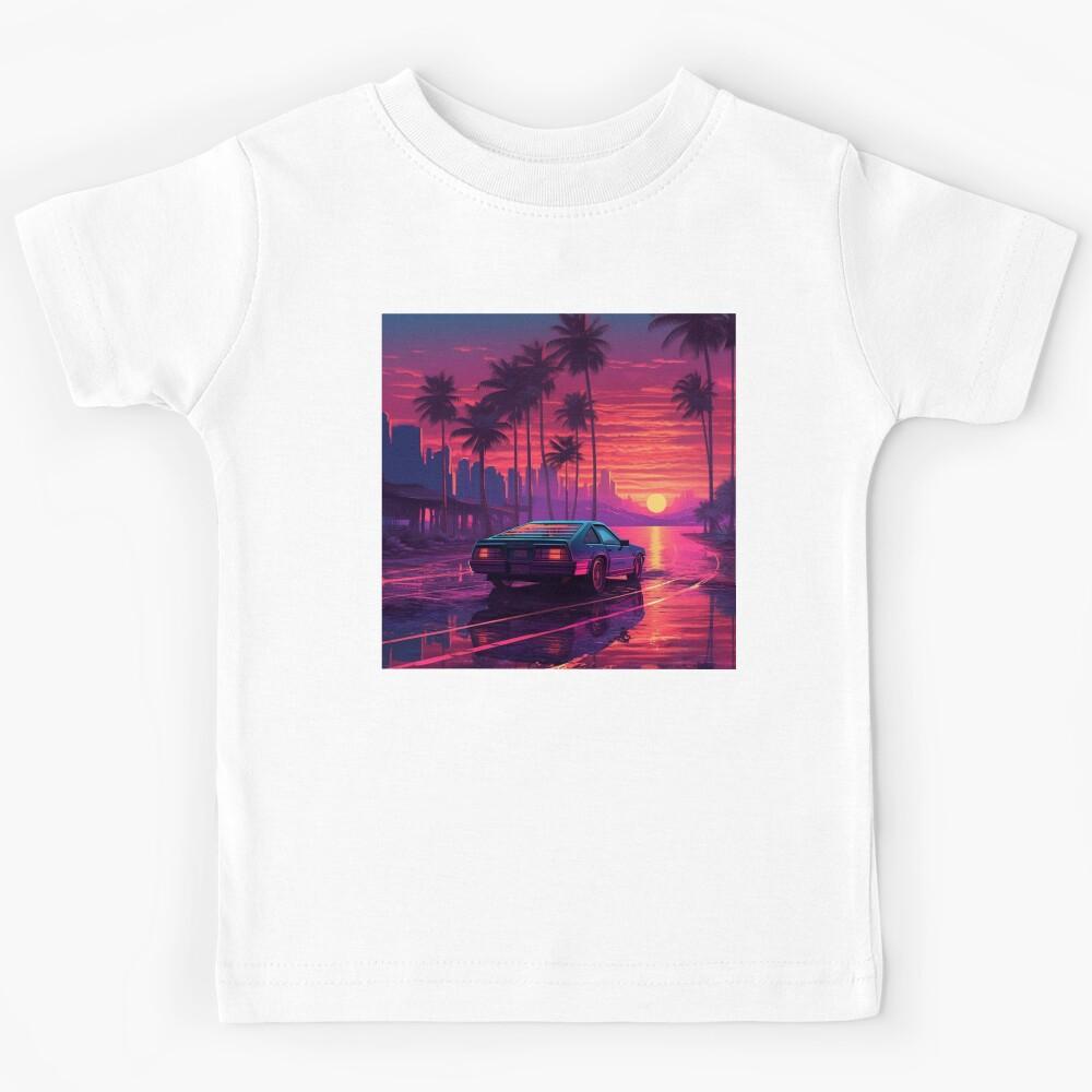 Synthwave Sunset Drive Poster Kids T-Shirt 130