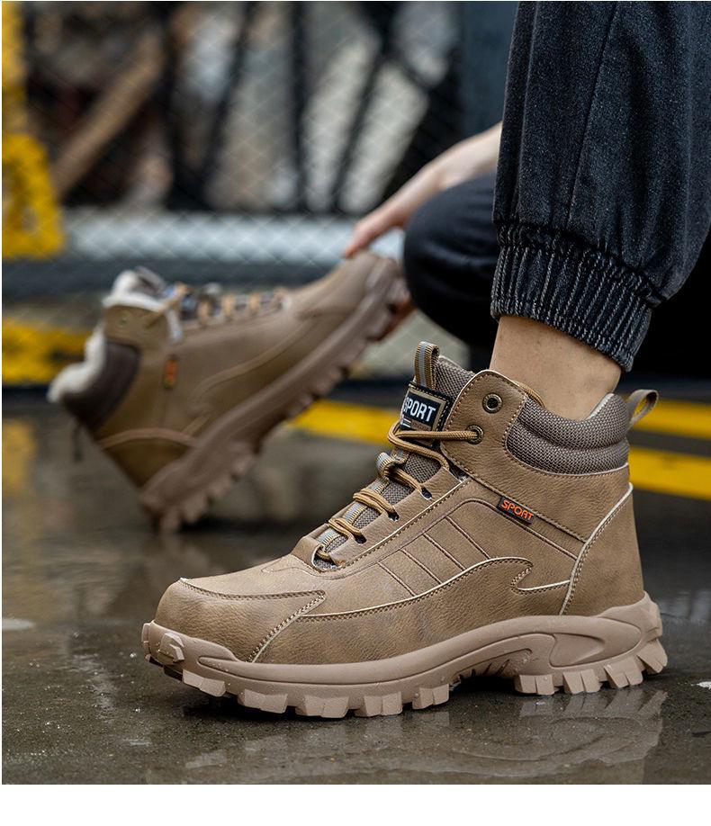 Men's Steel Toe Winter Work Boots - Anti-Smash, Anti-Puncture, Insulated Safety Shoes for Construction.