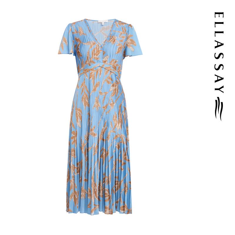ELLASSAY French Romantic Elegant A-Line Mid-Length Dress EWE361Y16100