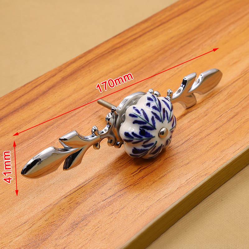 KAK 41mm China Blue and White Porcelain Ceramic Cabinet Handle and Pulls Kitchen Handles Drawer Knobs Furniture Handle and Knobs