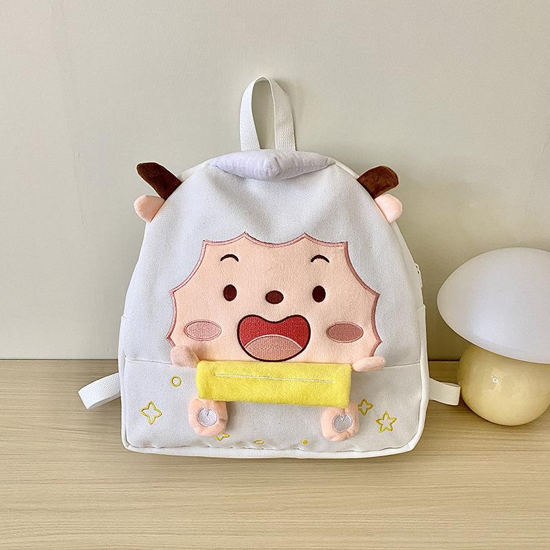 

Lamb large capacity sail backpack girl new cartoon cute primary school school bag children backpack белый