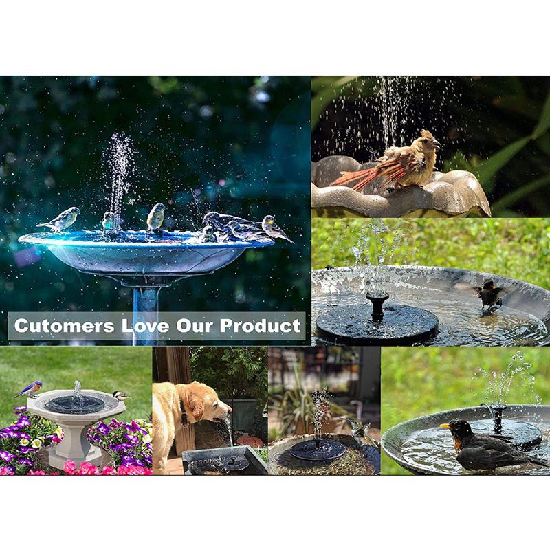 Solar Powered Floating Bird Bath Water Fountain Outdoor Pond Pool Garden Patio