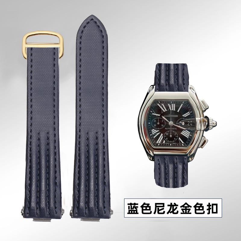 19mm 20mm Pro Cartier Roadster W6206018 W6206017 Řemínek k hodinkám z pravé kůže Pánský Náhradní Řemínek k hodinkám z hovězí kůže Nylonový Pásek na zápěstí