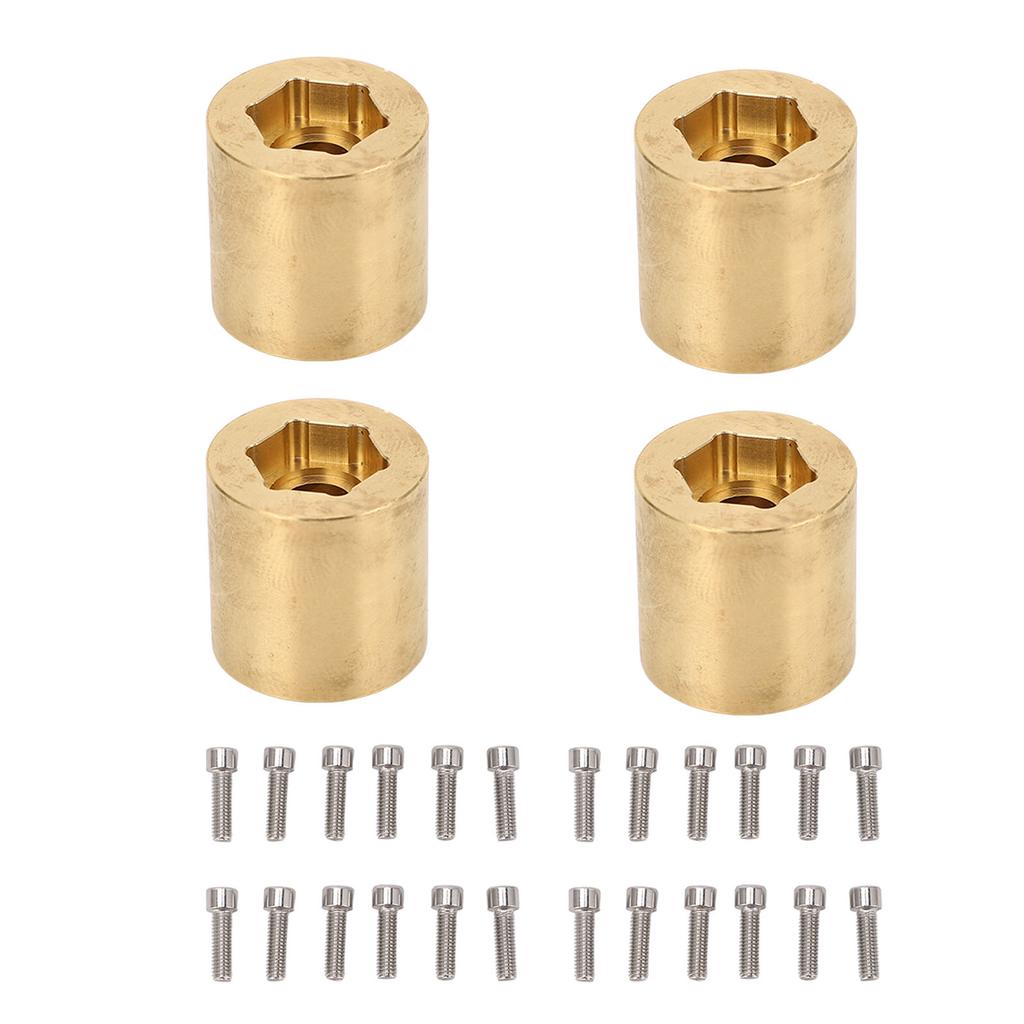 4 Pcs Brass Wheel Hex Hub Adapter RC Car Crawler Widen Adapter for 110 RC Crawler 1.9 2.2in VP