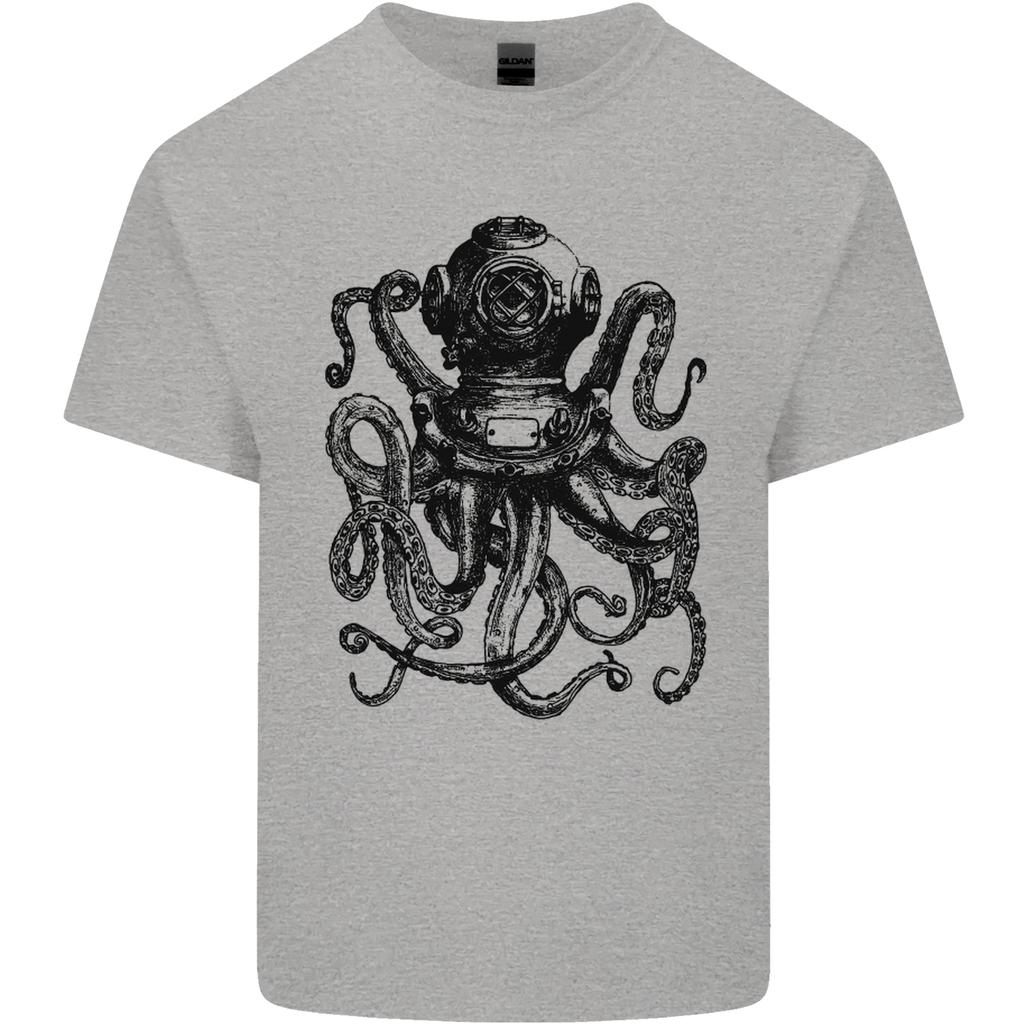 Scuba Octopus Diver Dive Diving Unisexs Light Cotton TShirt