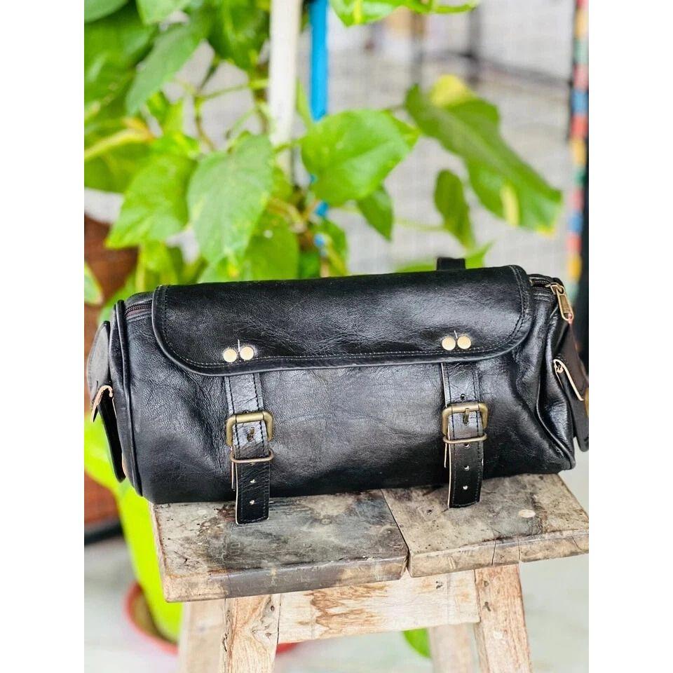Real Toxic Leather Tool Bag Motorcycle Saddle Vintage Genuine