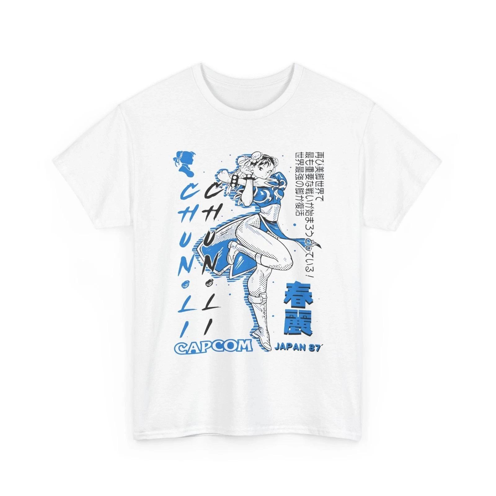 

2026 Chunli T-shirt Street Fighter King SNK Anime Gift Shirt for Men Women Summer Cotton Comfortable Loose Fashion Top Short Sleeve 4XL