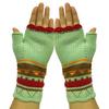 Stylish Half Finger Gloves for Women Knitted Winter Wrist Warmers with Floral Embroidery