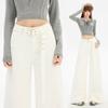 Women's High-Waisted Retro Wide-Leg Jeans, Spring/Autumn Style, Elastic, Loose Fit
