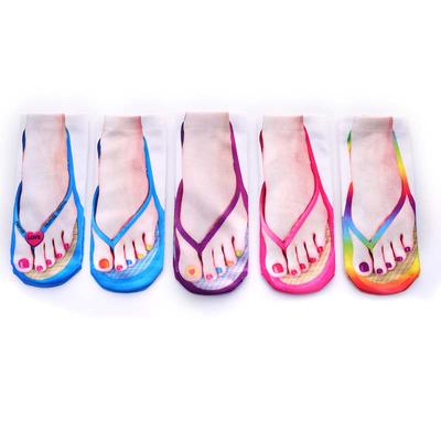 Cute Foot Printed 3D Socks For Women Kawaii Low Ankle Femme Girls Cotton Socks