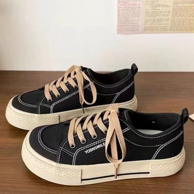 Thick-soled Canvas Shoes for Women Autumn New Niche Design Versatile Student Casual Sports Trendy Comfortable Sneakers D305