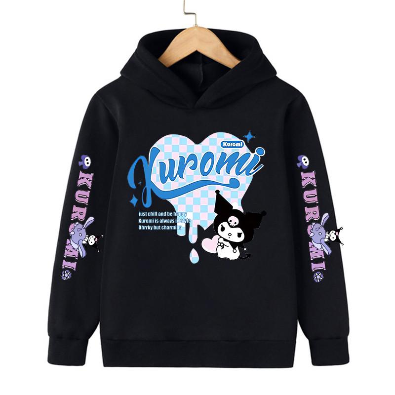 Kids Streetwear Kuromi Children's Hoodie Cute Sweatshirt Manga Kid Girl Boy Top Hoody Clothes