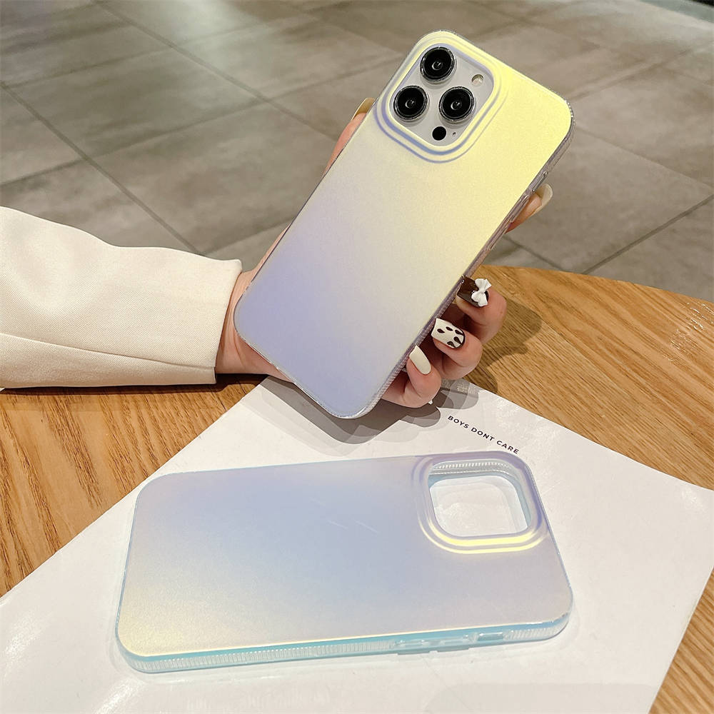 Luksusowe matowe przezroczyste etui laserowe na telefon do iPhone 14 Pro Max 13 12 Pro Max 13 14 Plus Odporne na wstrząsy zderzak Miękka tylna okładka