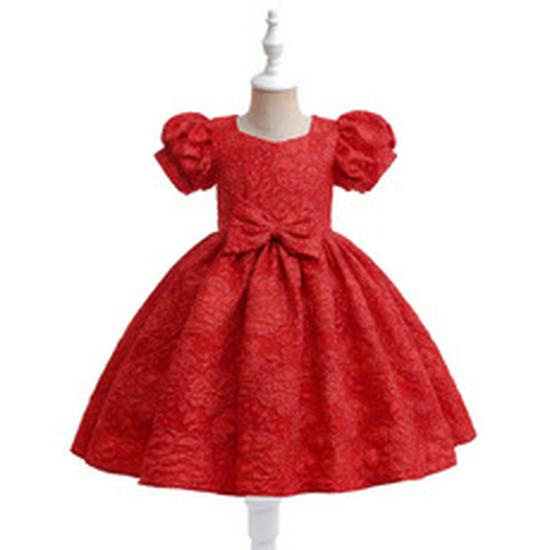 Embroidered Flare Sleeve Princess Mesh Dress for Girls