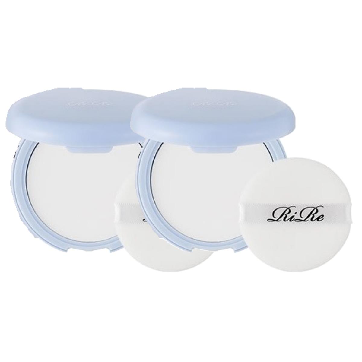RiRe Fixing Powder Pact Oil Control & Pore Blurring Finish Powder, 12g (Pack of 2)