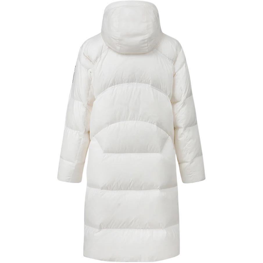 Salomon Contour Korean Line Snow Down Jacket Outdoor Solid Color Hooded Zipper Long Sleeve Long Down Jacket Women Outerwear White LC2581500