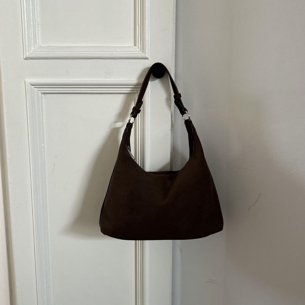 Ielgy Soft Leather Large-Capacity Portable Underarm Bag Casual Lazy Commuter Fashionable One-Shoulder Diagonal Bag