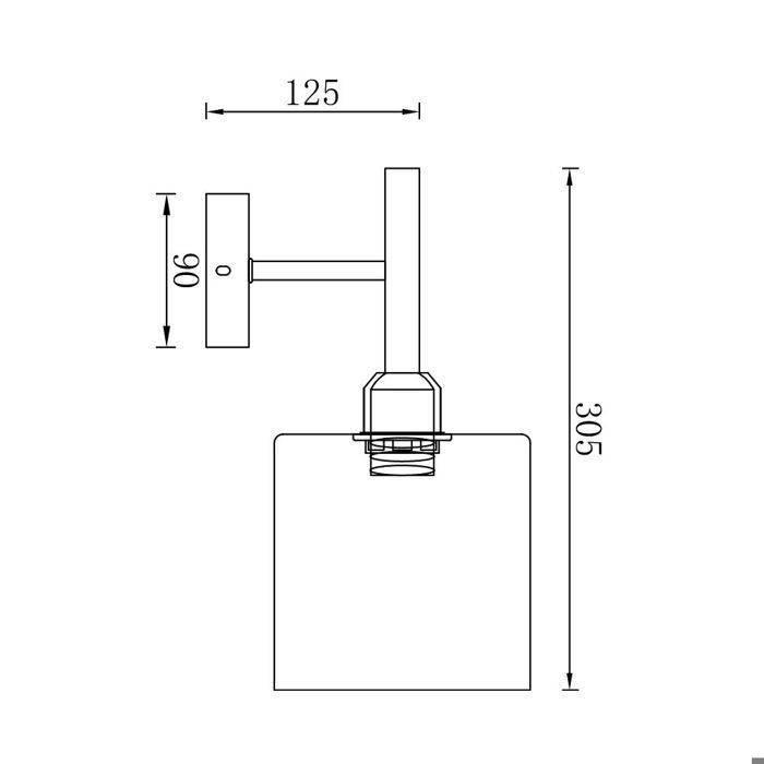 Decorative Wall Light - BV - BV01-00073 - Smoked Glass - 1xE27 23W - Indoor