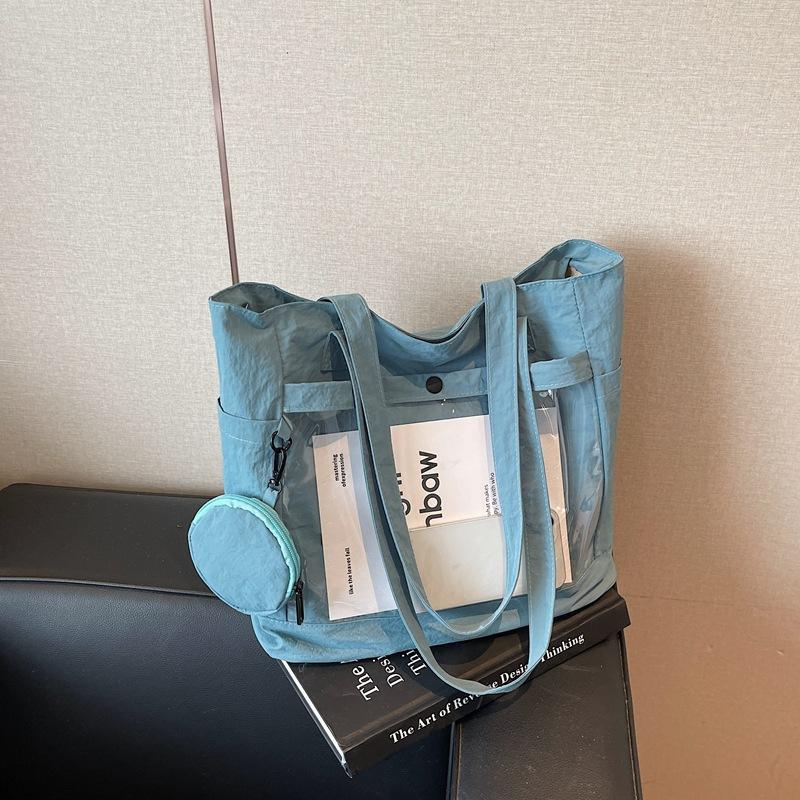 

Korean version of casual canvas tote bag women s 2025 new large-capacity tote bag fashion shoulder pain bag one piece delivery синий