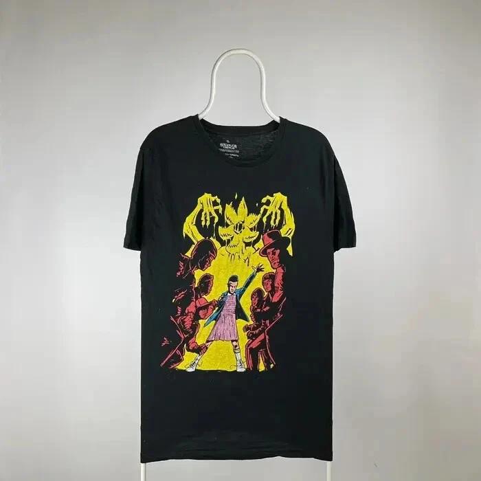 Strange things 100% Cotton T-shirt Mens Tees Top movie band tee size XLarge 3XL