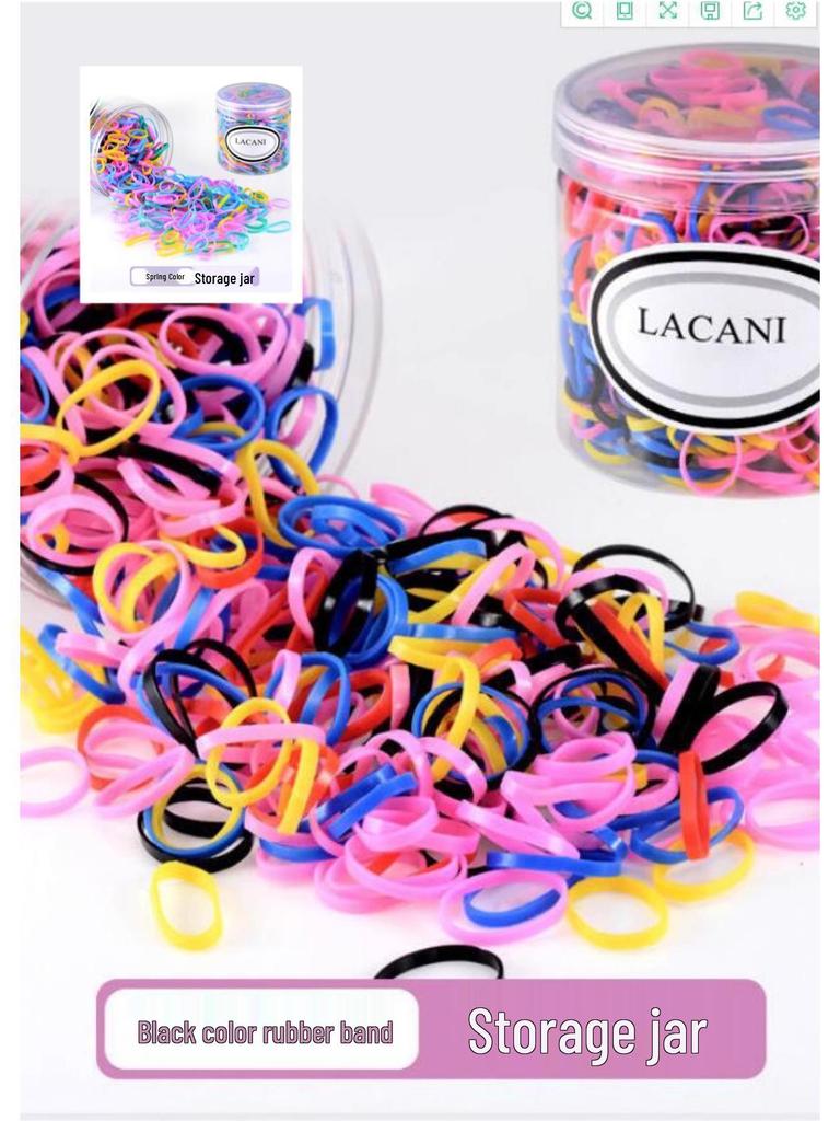 Children's Soft Hair Ties: Damage-Free Black and Colorful Rubber Bands for Girls and Babies
