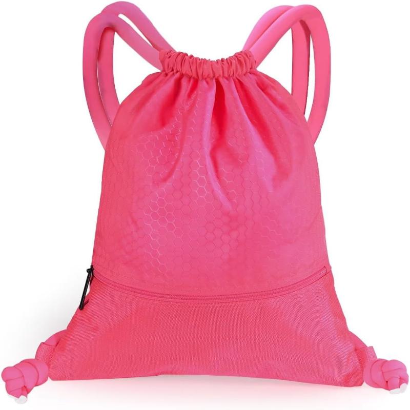 Basketball Sports Gym Bag Drawstring Backpack with Independent Shoe Layer for Yoga Fitness School or Travel Use