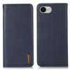KHAZNEH For iPhone 16e Case Wallet Genuine Cow Leather Phone Cover Nappa Texture