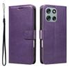 For Motorola Moto G56 5G Leather Wallet Case with Strap Solid Color Phone Stand Cover