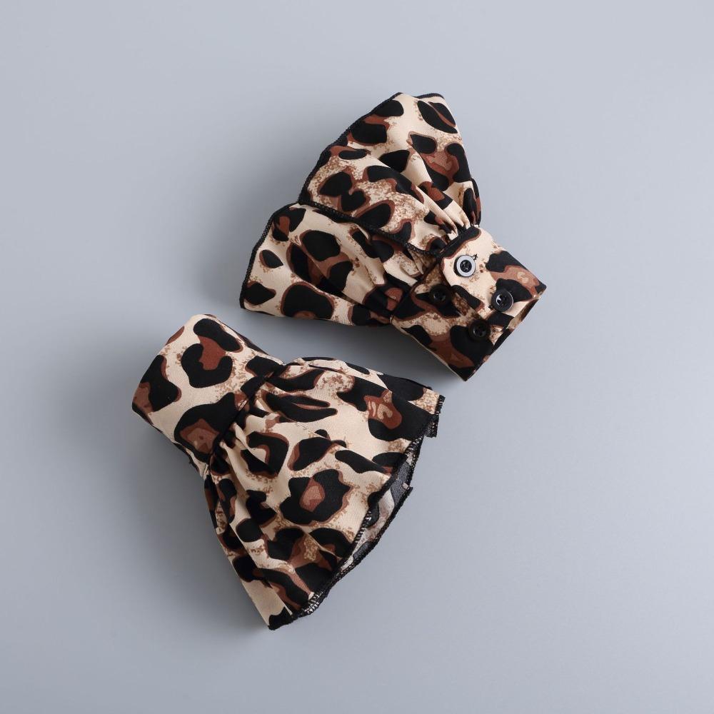 Detachable Leopard Print Shirt Fake Collar Comfortable False Wrist Cuffs  Photo Props