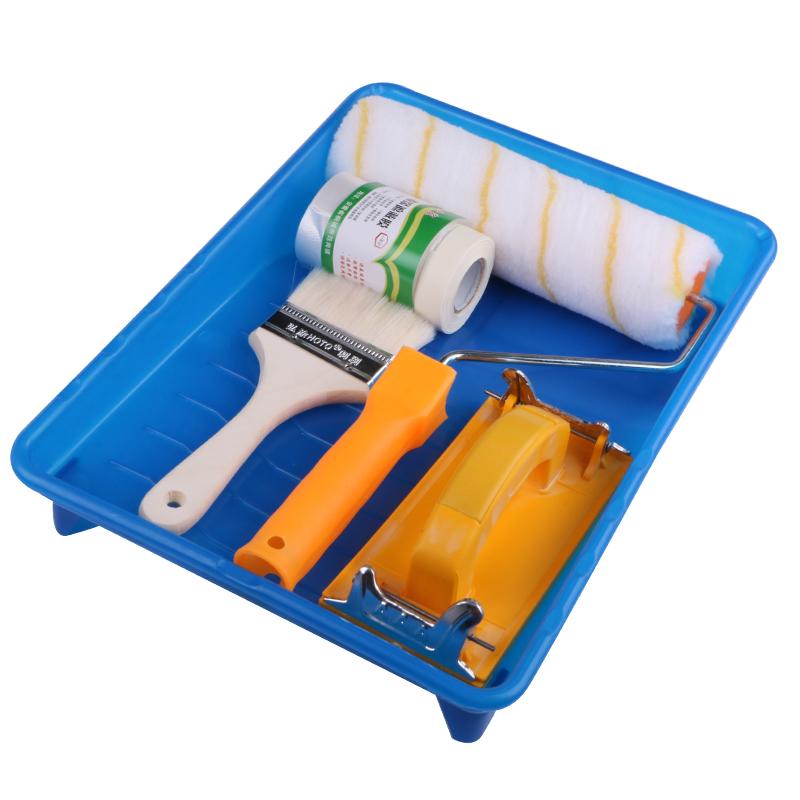 Stainless Steel Telescopic Roller Brush & Paint Tray Set for Wall Painting