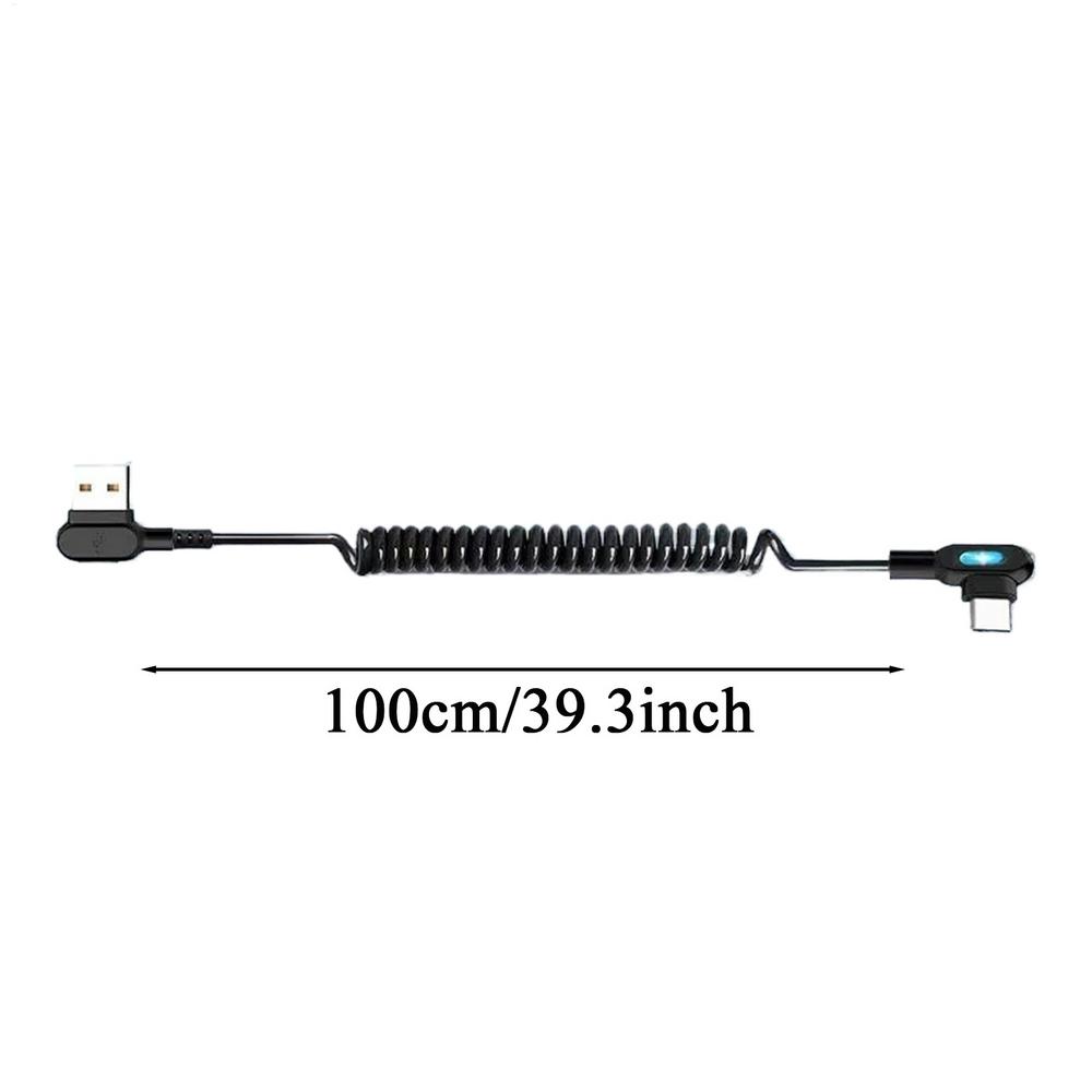 Auto Retractable Car Charger Cable with Night Light, Coiled Type C Cord for Truck RV Trailer Sedan Pickup Automotive