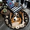 Collie Dog Round Area Rug,Carpet Rug for Living Room Bedroom Sofa Playroom Decor,Non-slip Floor Mat