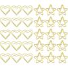 120 Pcs Gold Heart and Star Paper Clips Set 60 Pcs Heart + 60 Pcs Star for Office and Home(Gold Heart+Star)