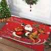 Santa Claus Design Bathroom Mat Gingerbread Man Pattern Door Carpet Anti-slip Pad  Home Decor