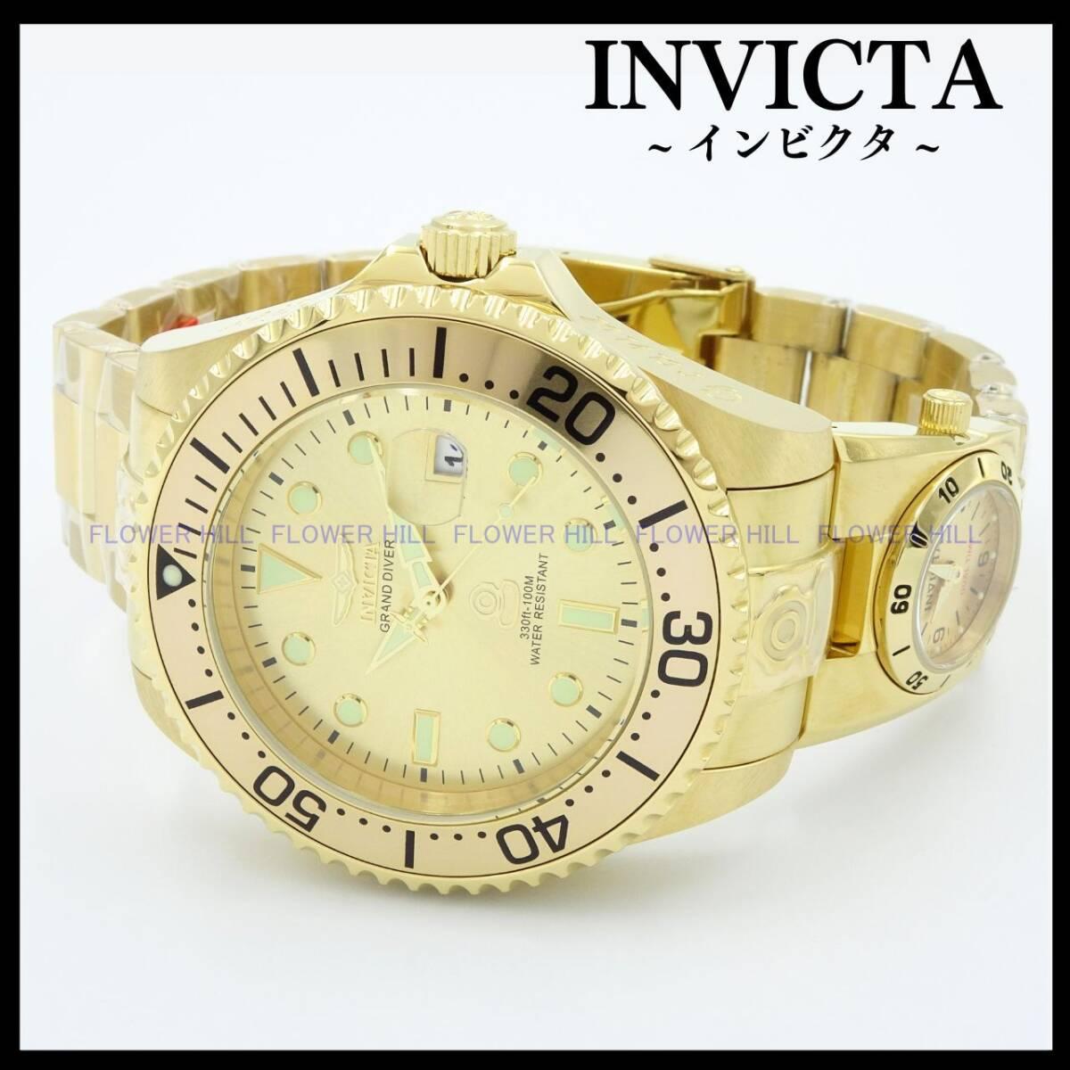 Used Invicta INVICTA Watch Men s Automatic Dual Time Gold Grand Diver GRAND DIVER 45817 Metal Band