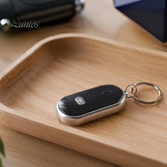 Whistle Activated Key Finder Finder, Portable Anti-Lost Device with Red LED Sound Light, Mini Locator Keychain for Car Keys, Bags, Wallets Wireless